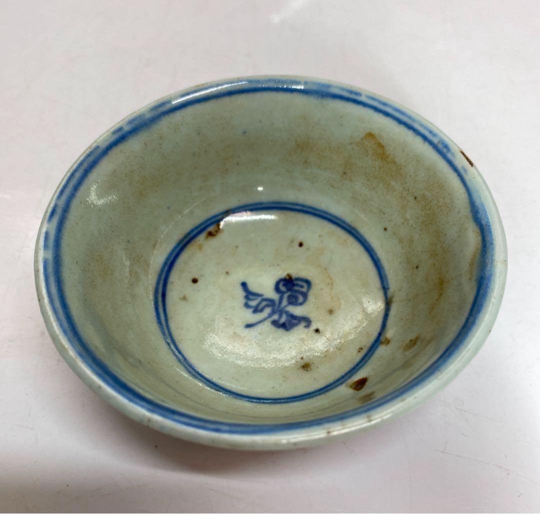 中国明時代 青花古染付小碗 皿・鉢 サイズ9.6cm