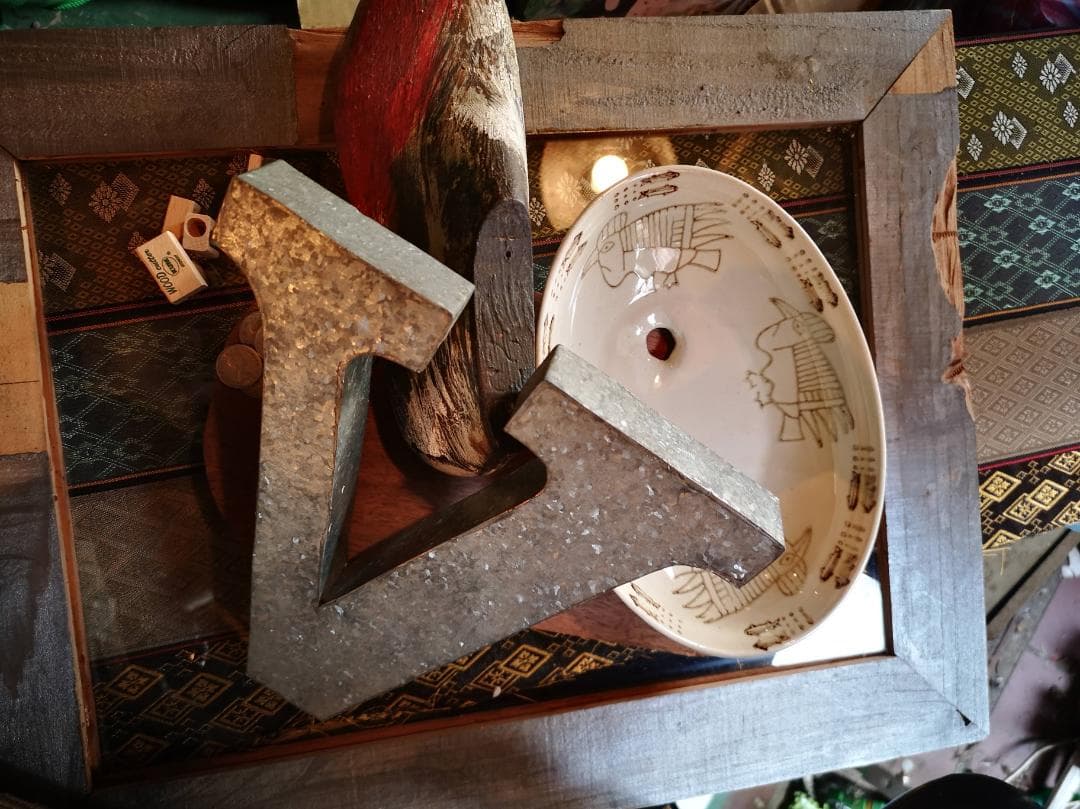 木製靴型と6ペンス・鉛筆削り　陶器カスタムセット