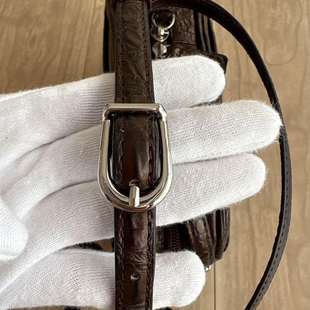 【新品未使用】YAMAGUCHI クロコダイル ショルダーバッグ JRA認定