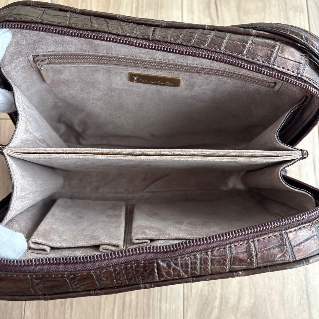 【新品未使用】YAMAGUCHI クロコダイル ショルダーバッグ JRA認定
