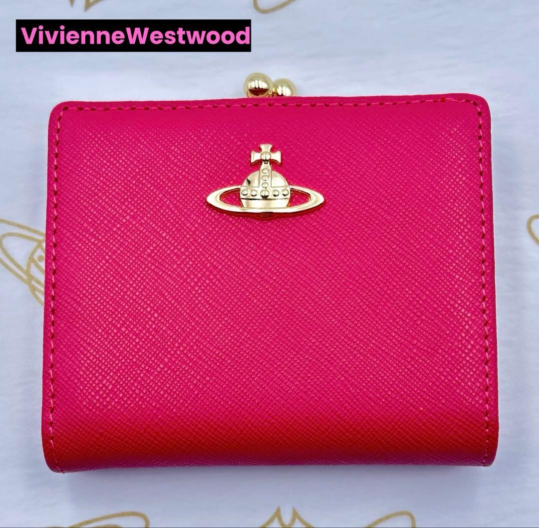 【♡新品未使用♡】Vivienne Westwood 二つ折り財布 ピーチ 人気