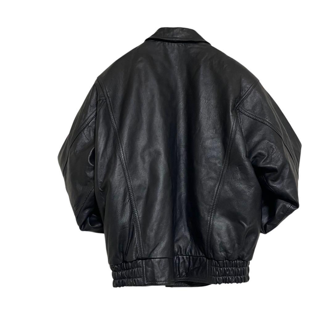 【manful】本革 リアルレザーシングルライダースジャケット ブラック M