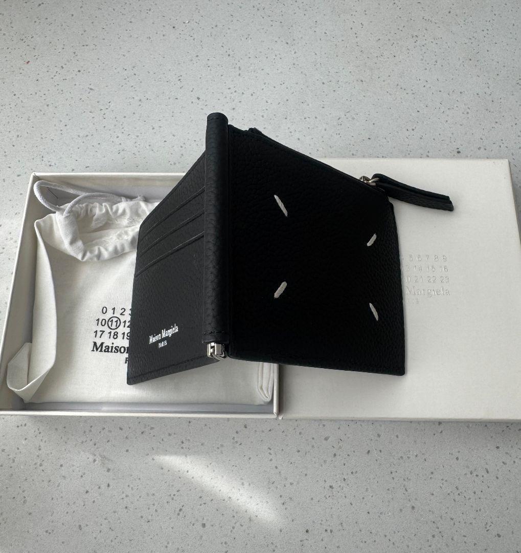 Maison Margiela ブラックレザー二つ折り財布