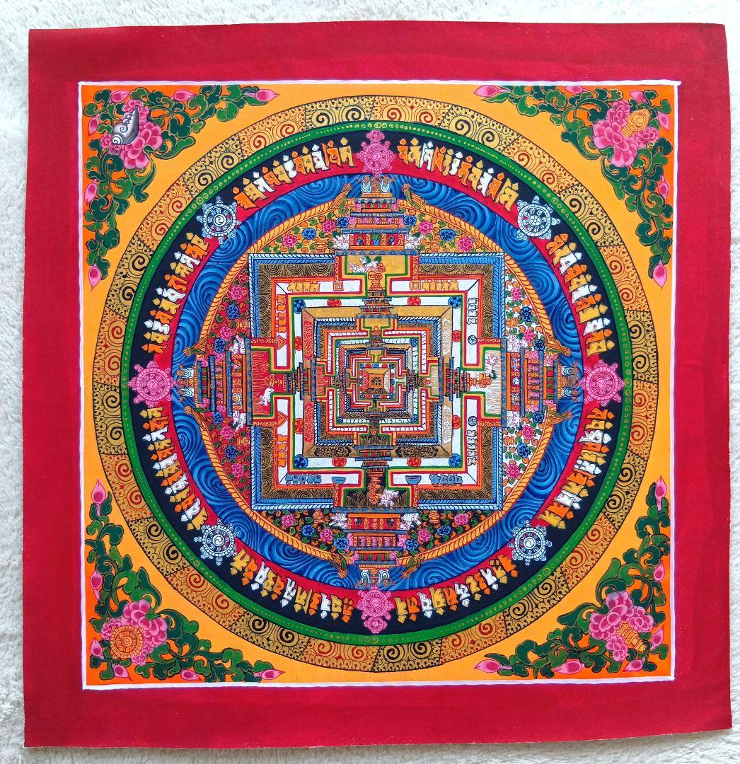 カーラチャクラ ・マンダラ　ネパール製　肉筆