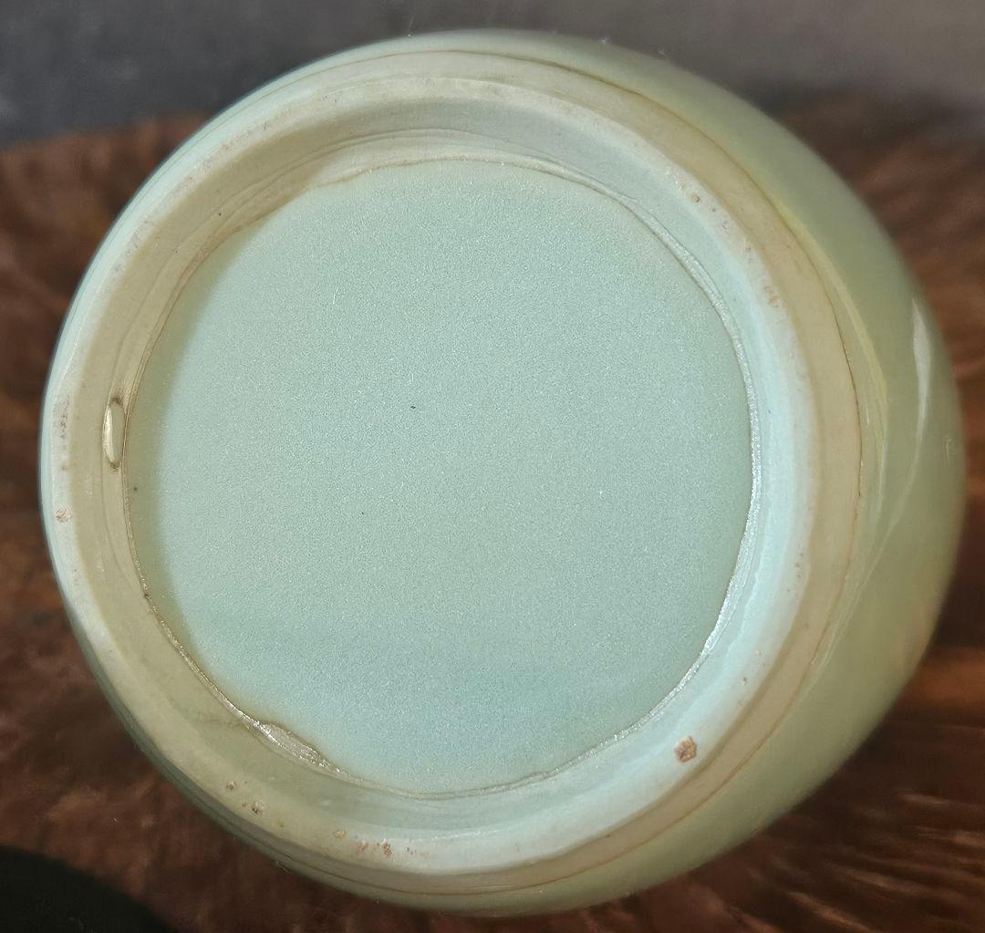 【時代古作品❗】手桶形　黒漆塗り蓋付 青磁　茶入れ　茶道具　茶器　桐箱付き