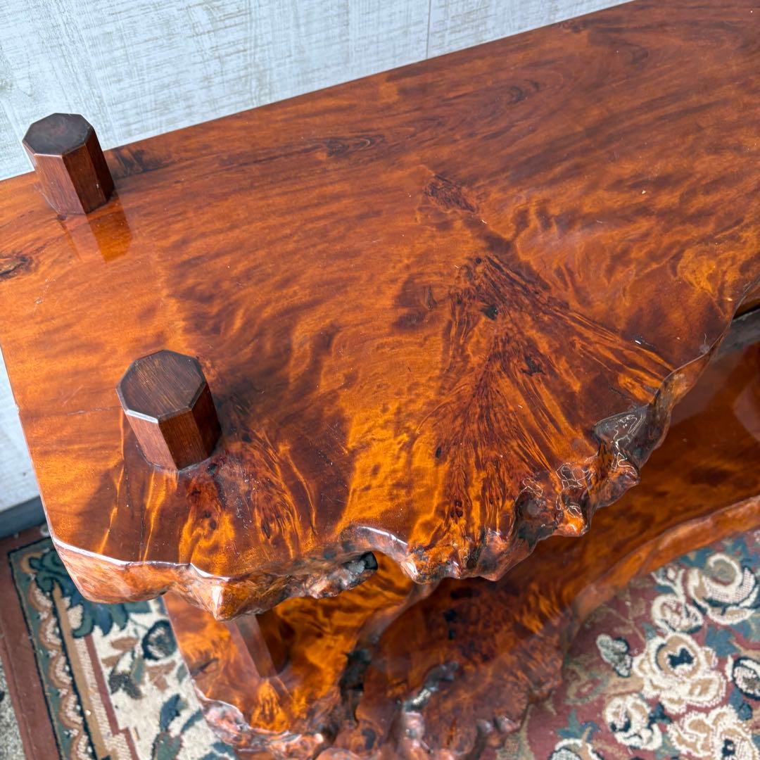 唐木家具 銘木 花梨一枚板 階段棚 茶箪笥 飾り棚 サイドボード ビンテージ