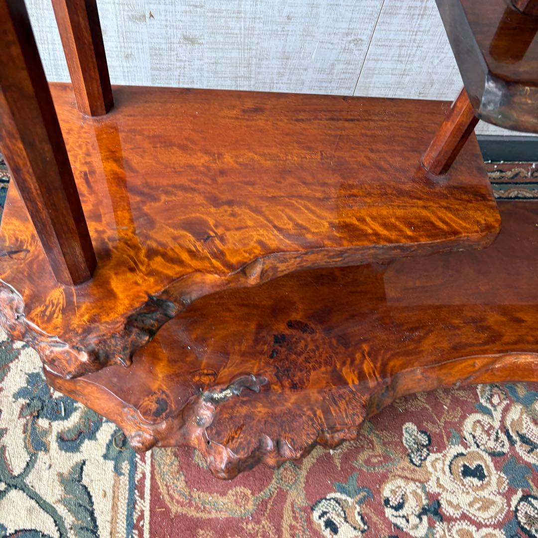 唐木家具 銘木 花梨一枚板 階段棚 茶箪笥 飾り棚 サイドボード ビンテージ