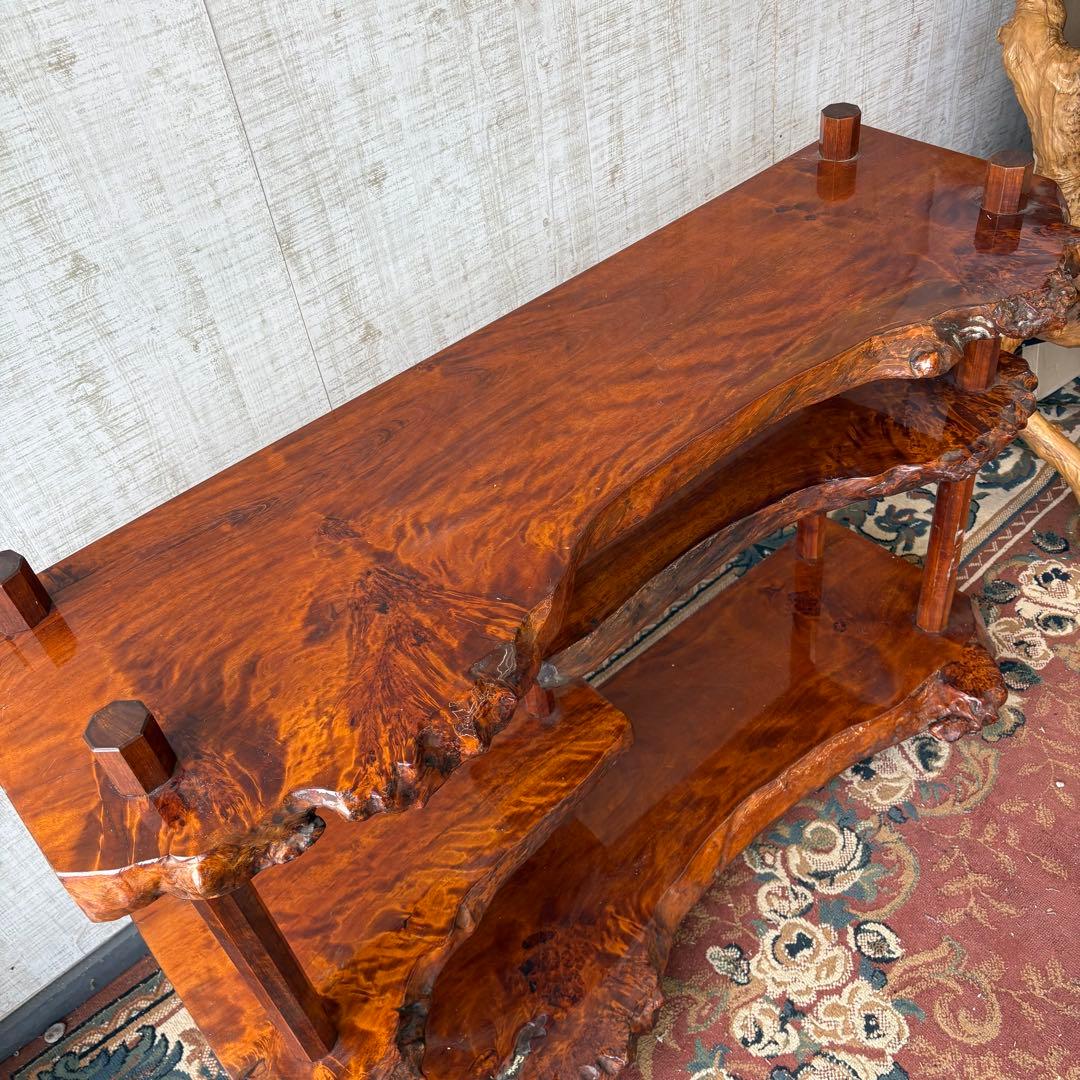 唐木家具 銘木 花梨一枚板 階段棚 茶箪笥 飾り棚 サイドボード ビンテージ