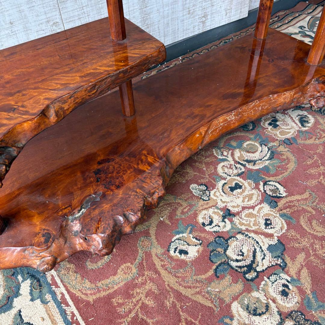 唐木家具 銘木 花梨一枚板 階段棚 茶箪笥 飾り棚 サイドボード ビンテージ