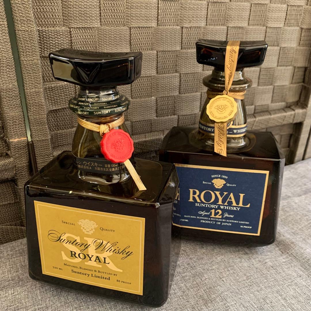 【未開封】サントリーウイスキー ロイヤル 720ml 赤タグ　青ラベル　セット
