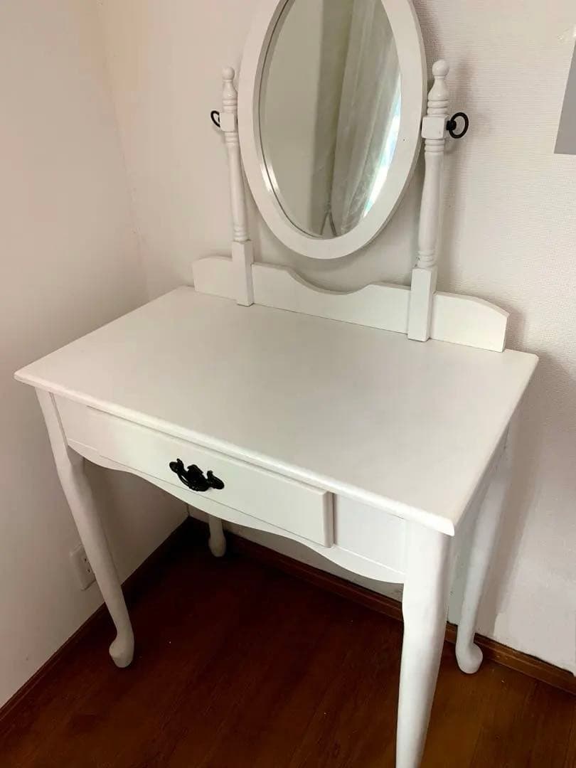 ホワイト木製ドレッサー・鏡台 直接お持ち帰り専用特価も可能