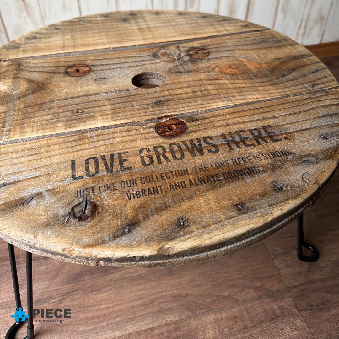 折り畳み ローテーブル 丸テーブル カフェ 木製 男前 インダストリアル