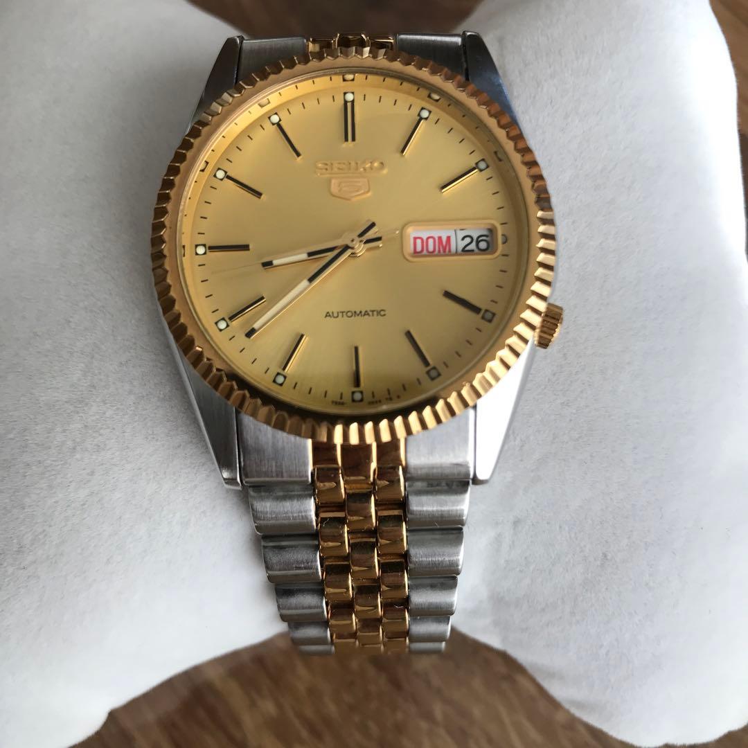セイコー5 デイデイト 自動巻き 7S26-0500 裏スケ コンビ