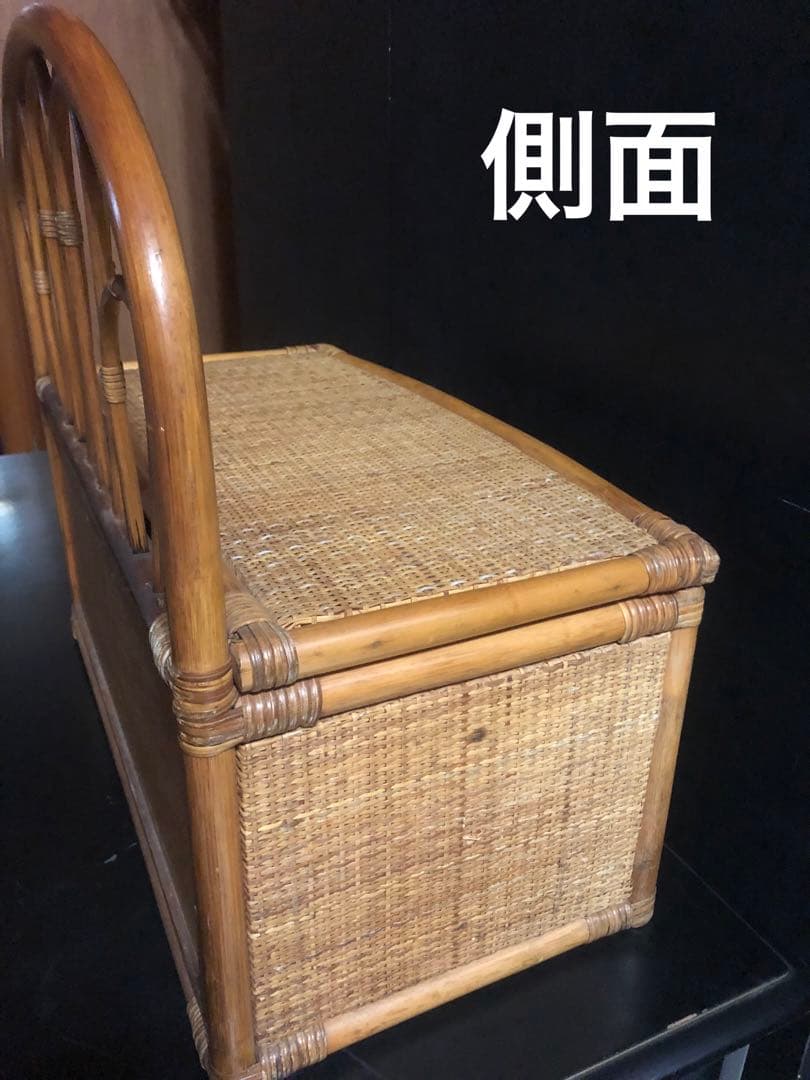 便利な収納♦️ラタン ベンチ♦️コンパクトサイズ♦️土台が木材で丈夫です♦️送料込