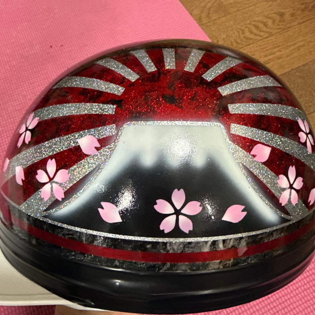 カスタムコルク半　黒ラップ✘Candyレッドラップ富士日章　七色ラメ