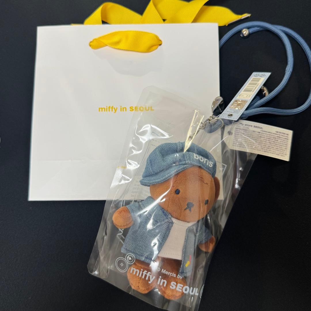 新品　ミッフィー デニム　マスコット 3体セット　ショッパー付　韓国限定　聖水②
