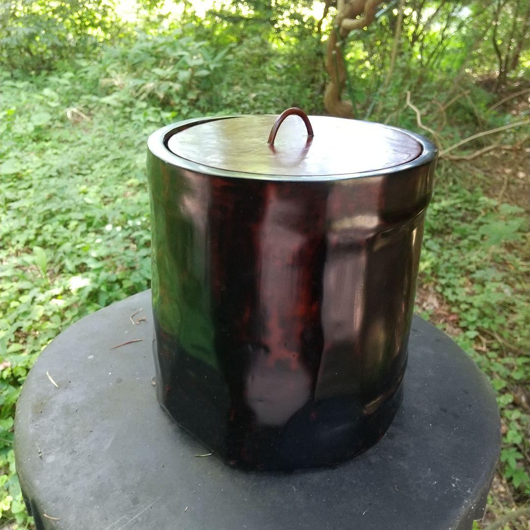 新品未使用 竹製の根来塗 水差し