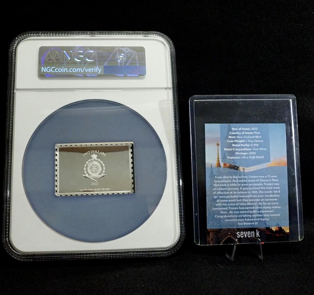 ディズニー 100周年記念 希少アナと雪の女王 銀貨 COA付きNGC PCGS