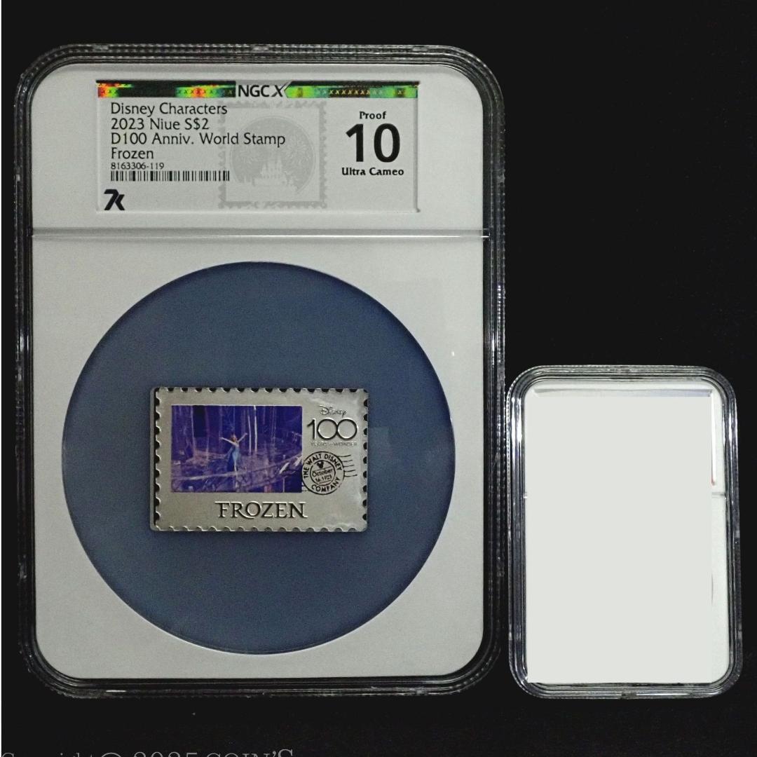 ディズニー 100周年記念 希少アナと雪の女王 銀貨 COA付きNGC PCGS