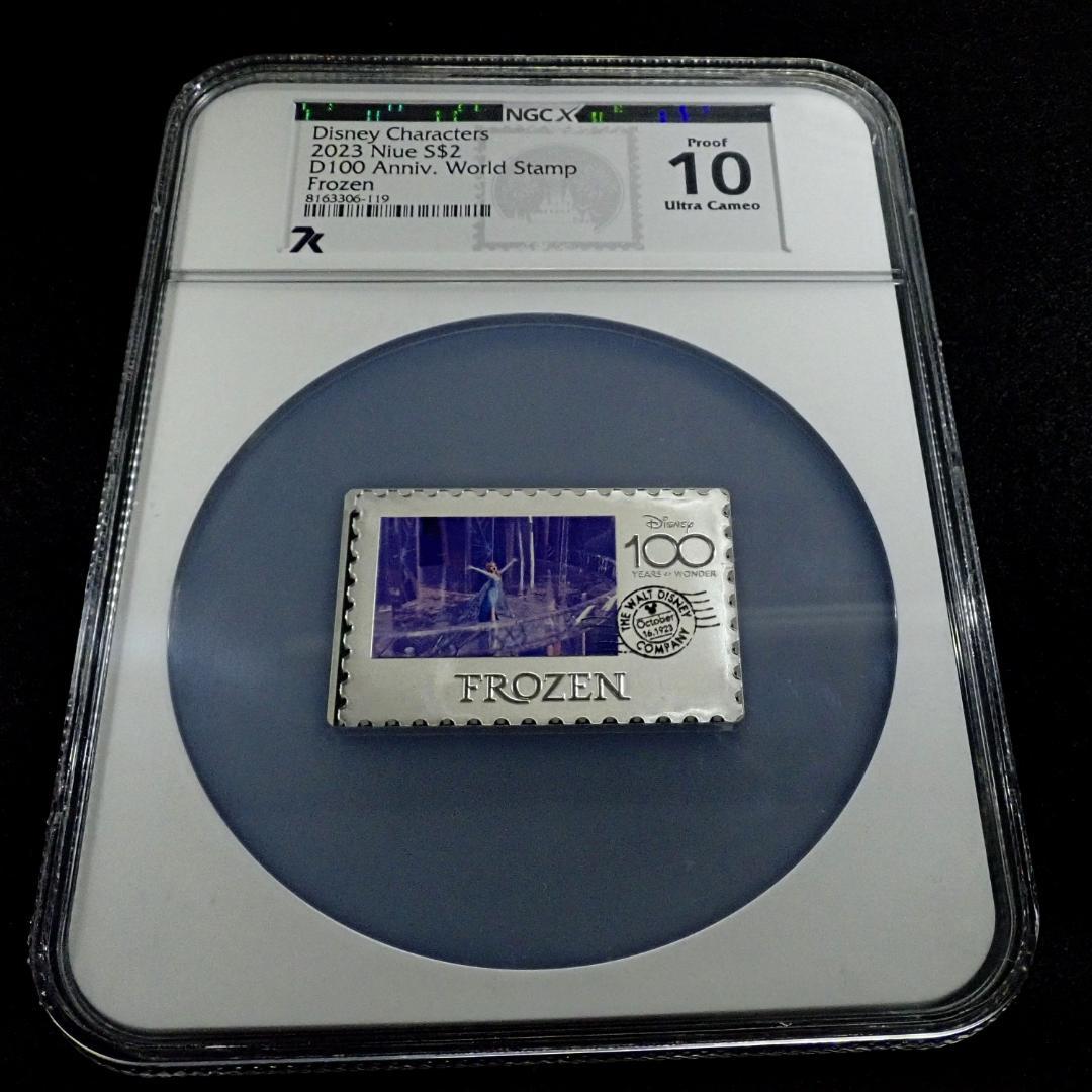 ディズニー 100周年記念 希少アナと雪の女王 銀貨 COA付きNGC PCGS