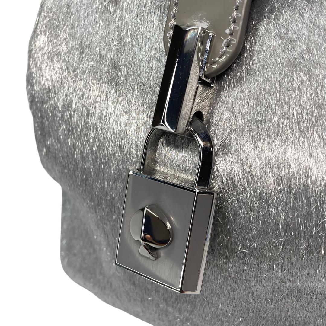 ケイトスペード　レメディ　ハンドバッグ　2way　ハラコ　シルバー　特別仕様美品