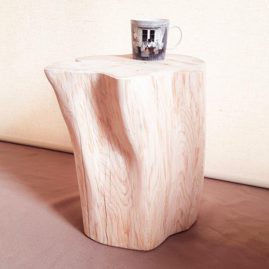 天然アロマ 東濃ひのき 根元切株スツール・テーブル・無垢無塗装・オーガニック