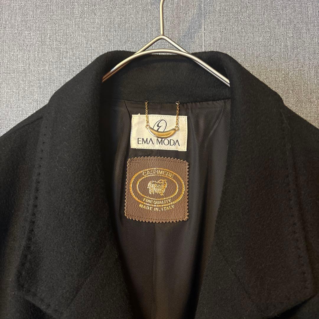イタリアの高品質カシミヤ100%エモーダのチェスターコートマキシ丈115cm✨黒