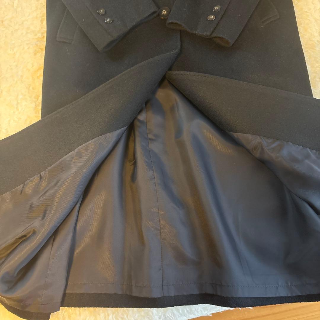 イタリアの高品質カシミヤ100%エモーダのチェスターコートマキシ丈115cm✨黒