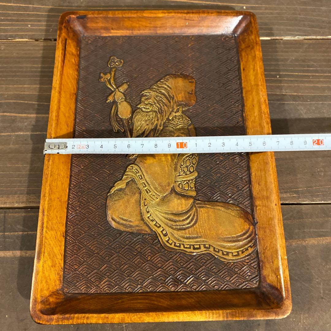 木彫り　お盆　骨董　古道具　置き物