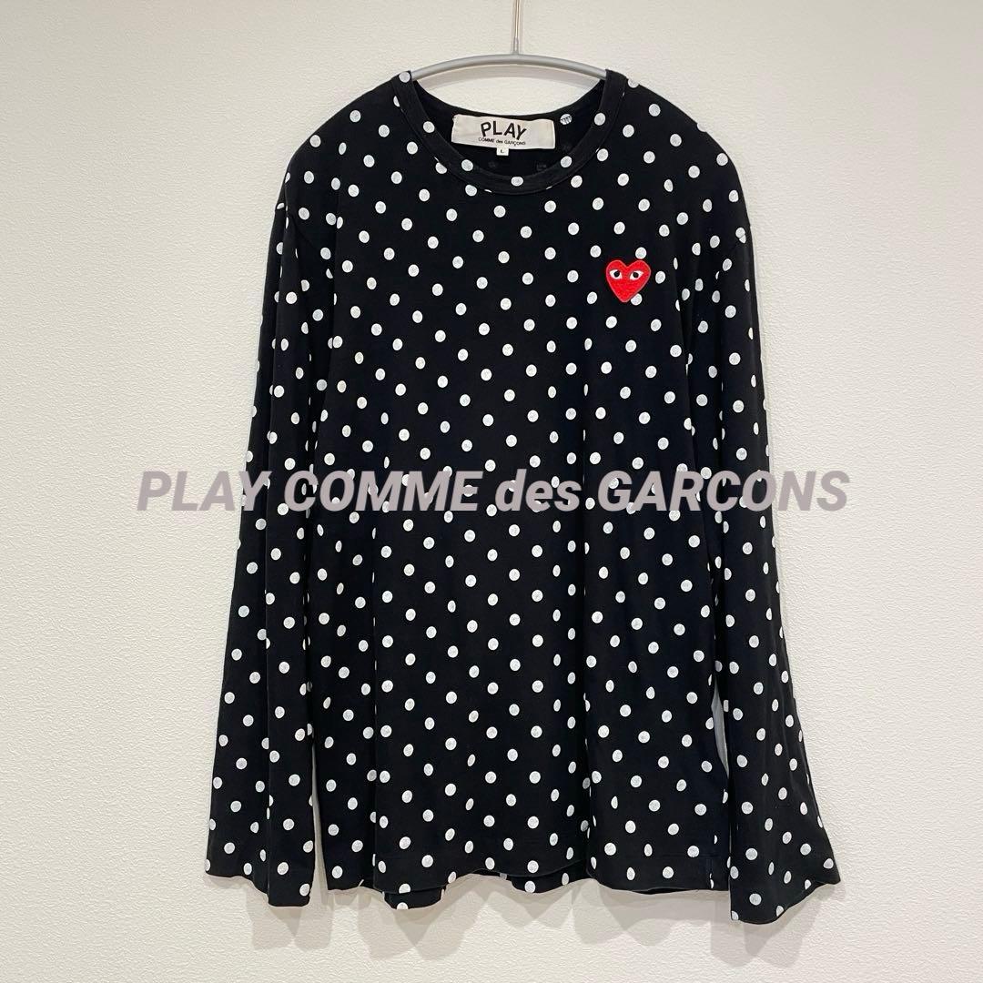 【あ】PLAY COMME des GARCONS ドット ロンT 黒×白