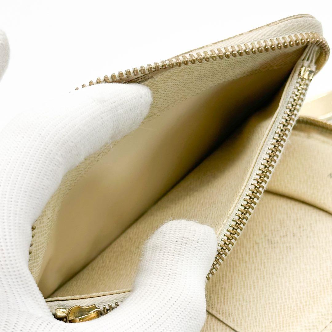 ルイヴィトン ジッピーコンパクトウォレット ダミエ アズール ラウンド 二つ折り