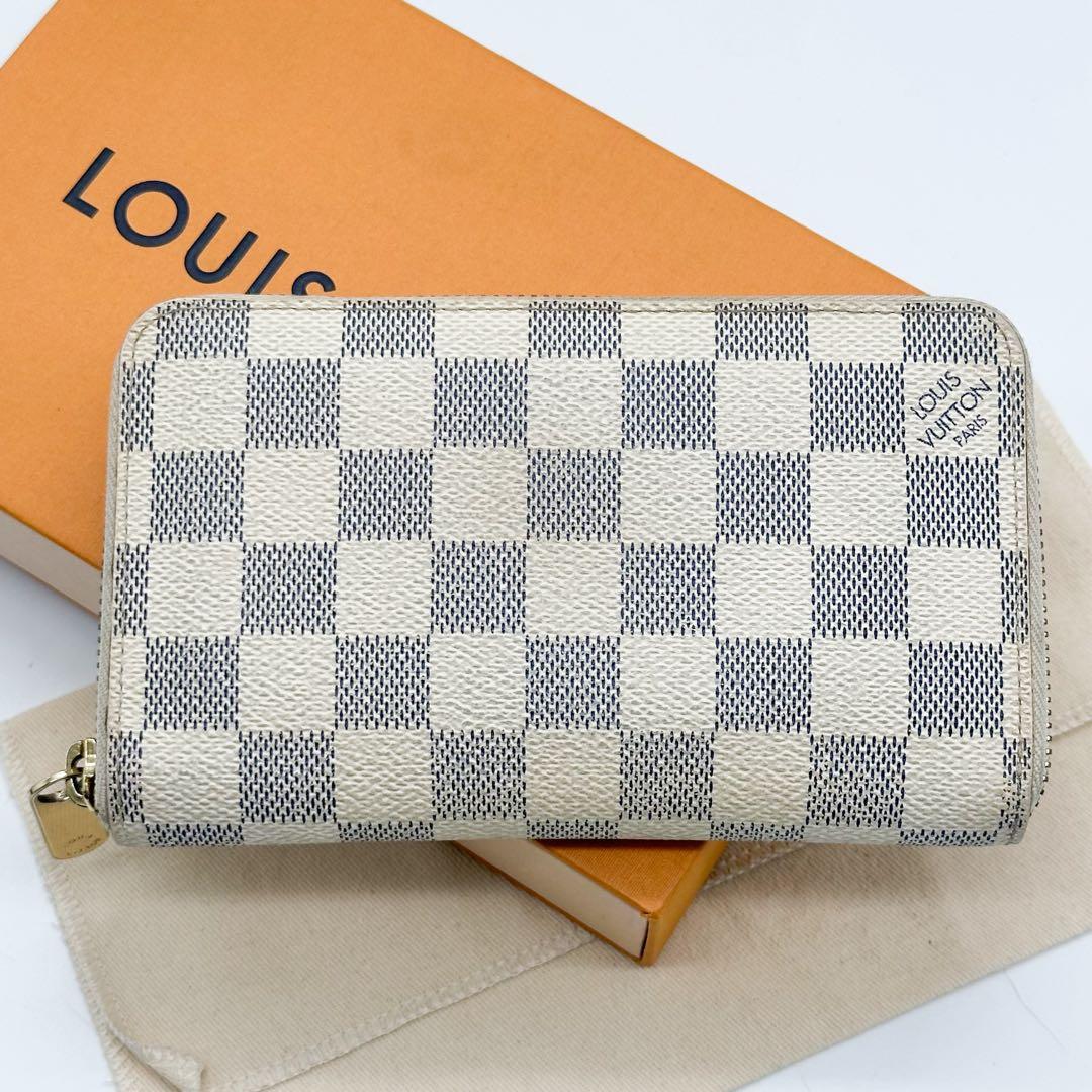 ルイヴィトン ジッピーコンパクトウォレット ダミエ アズール ラウンド 二つ折り