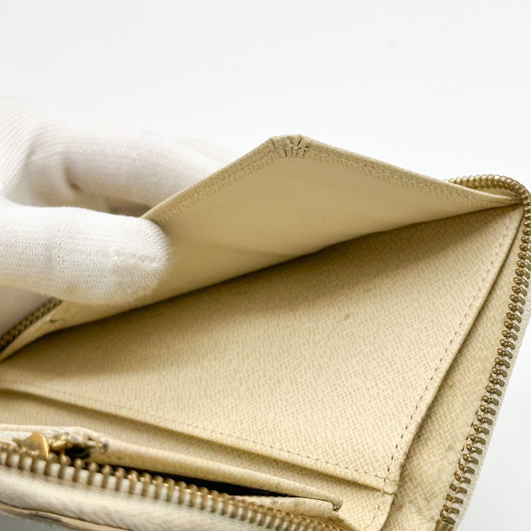 ルイヴィトン ジッピーコンパクトウォレット ダミエ アズール ラウンド 二つ折り