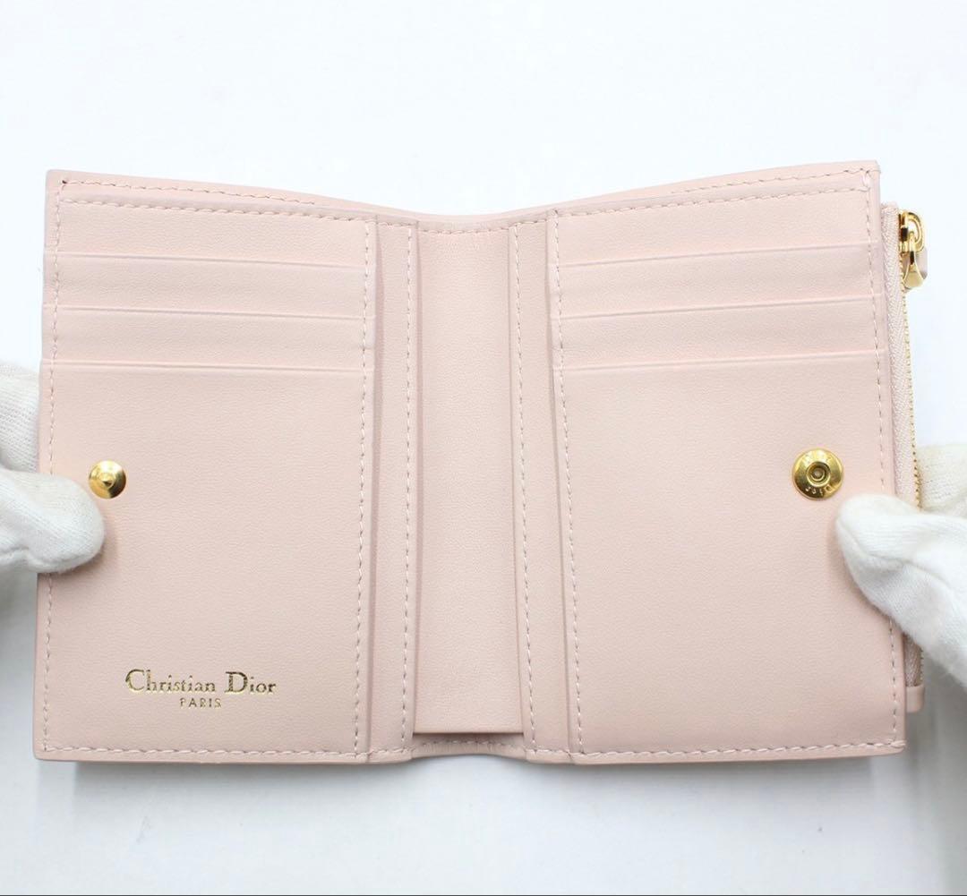 S2028 未使用 ディオール Dior Caro Dahlia 二つ折り財布