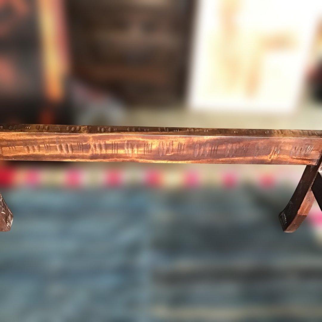 アンティーク軽井沢彫り　櫻 花台　家具　収納