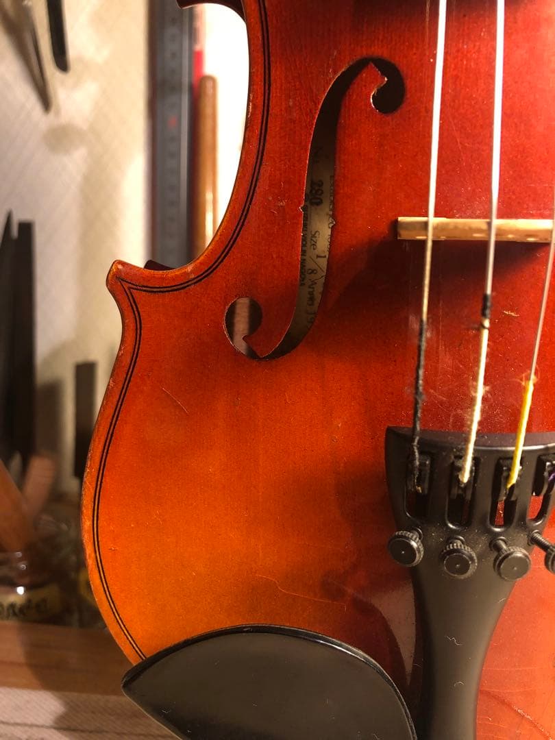 【駒&魂柱調整済】Suzuki分数バイオリンNo280 1/8 1991