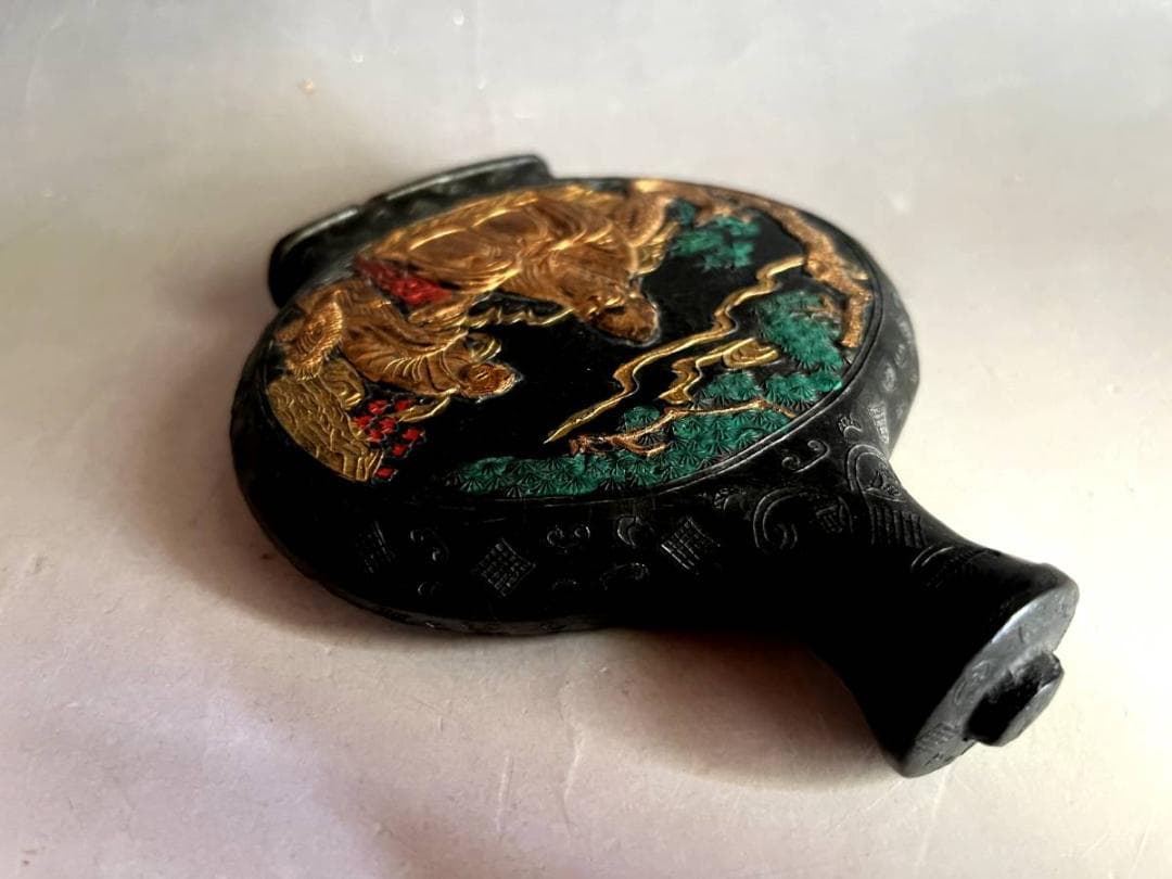 墨■中国墨 古墨 人物絵 壷型 圖片摘自 程氏墨苑 南極一星高居井 唐物 骨董■