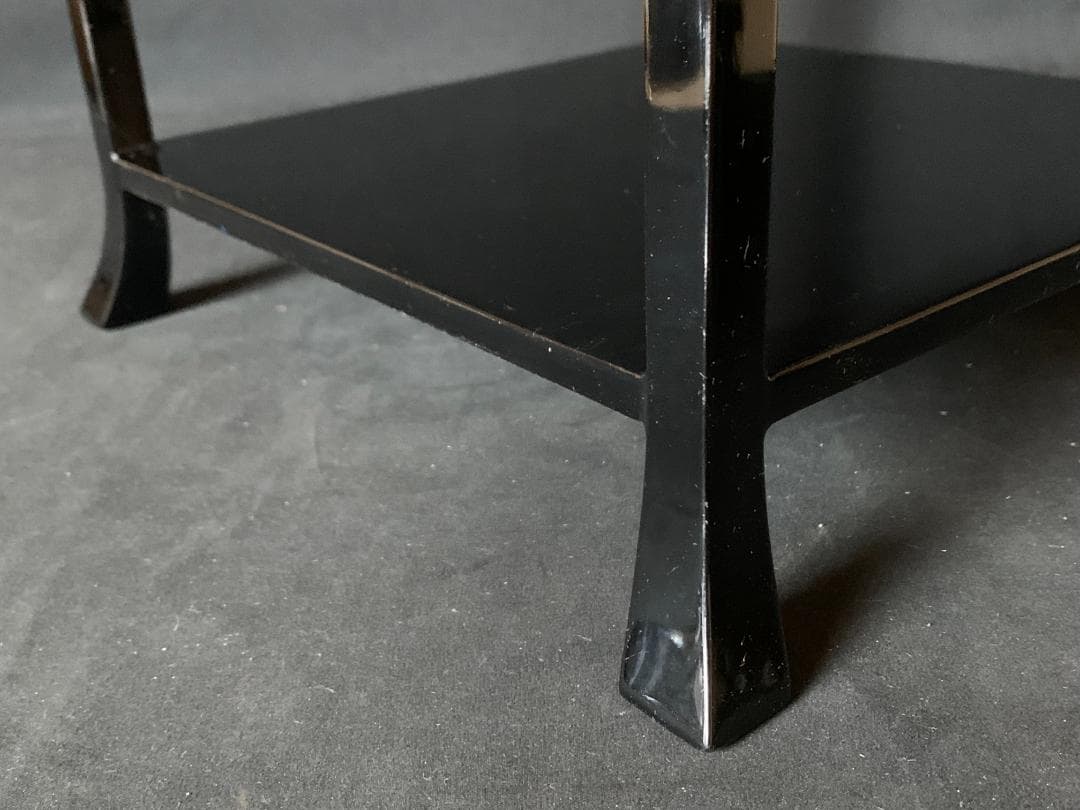 輪島塗 塩安製 真塗 天然木 冠卓 共箱 茶道具 水指棚 796