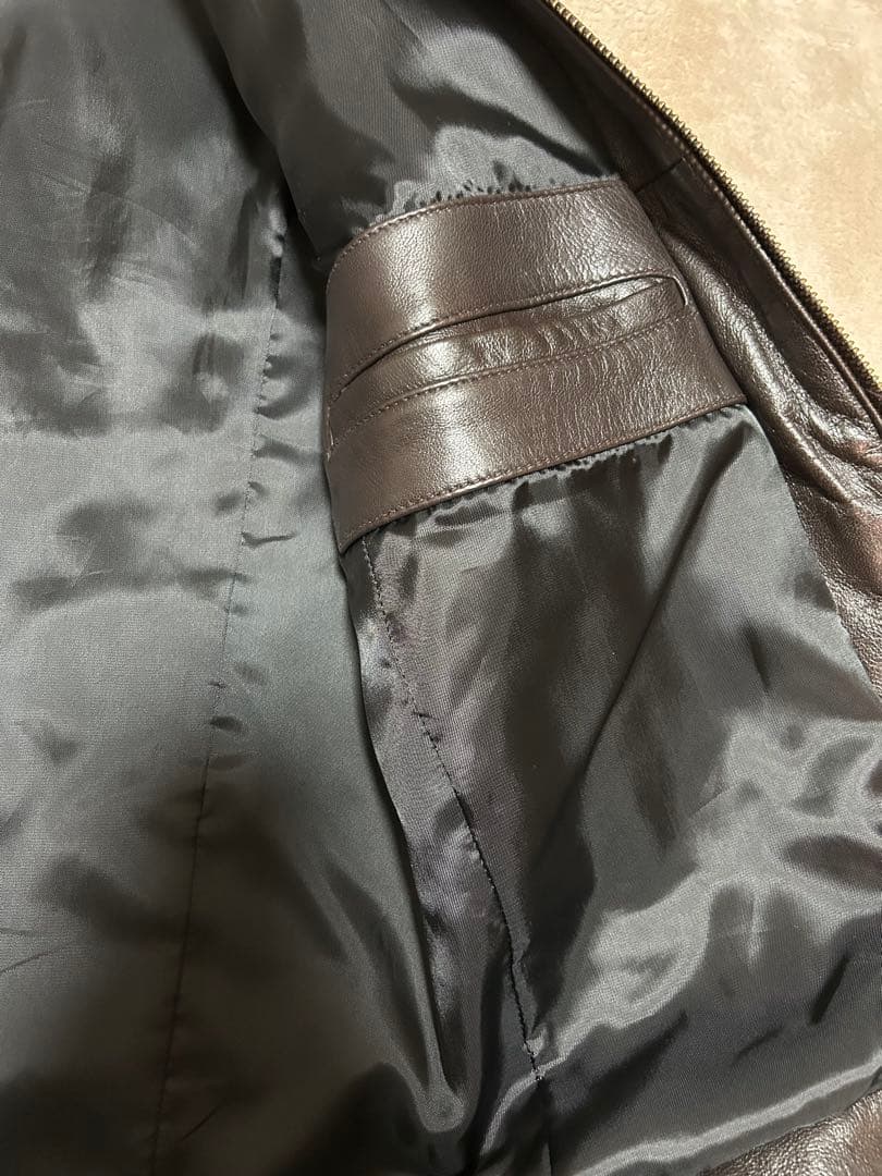 nano universe ブラウン レザージャケット(羊革)