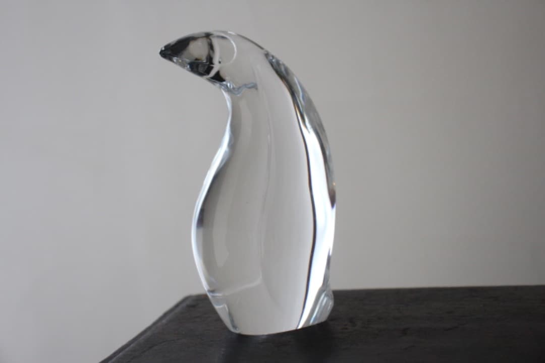 HOYA　クリスタル　アートガラス　Neil Cohen　ペンギン　置物　箱入