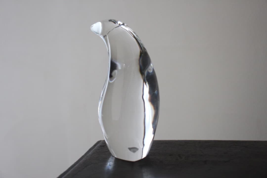 HOYA　クリスタル　アートガラス　Neil Cohen　ペンギン　置物　箱入