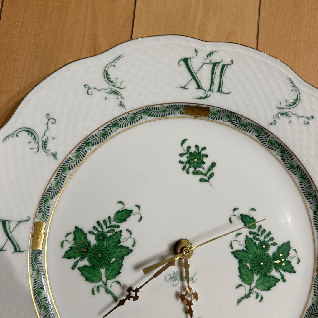 お値下げ‼️ヘレンド アポニーグリーン 壁掛け時計 HEREND