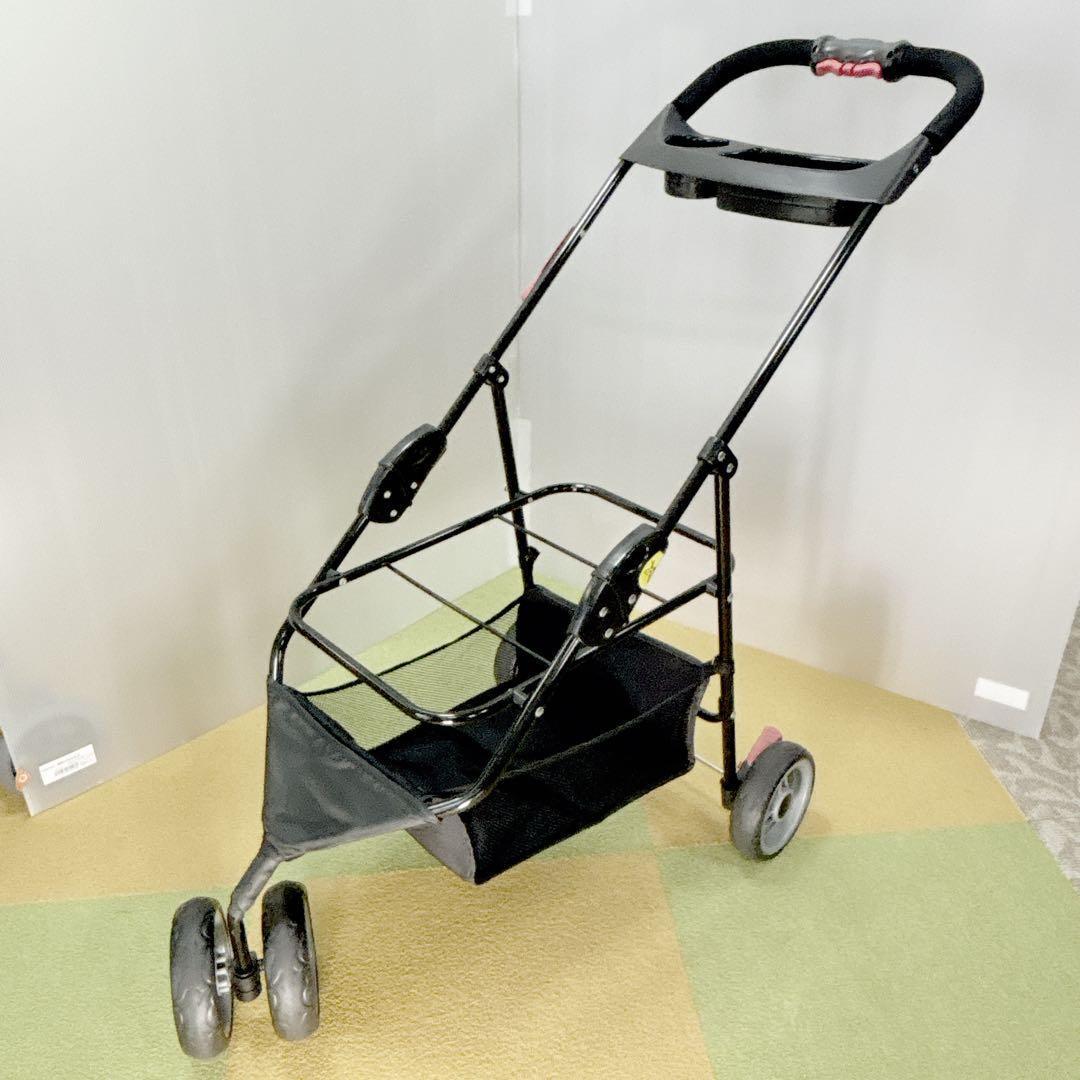 値下げ毛決行！　アイリスオーヤマ　ペットカートグリーン　折りたたみ　分離取り外し