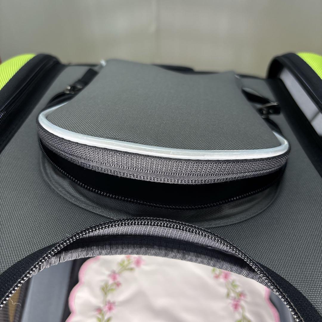 値下げ毛決行！　アイリスオーヤマ　ペットカートグリーン　折りたたみ　分離取り外し