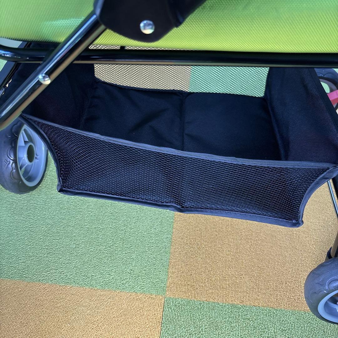 値下げ毛決行！　アイリスオーヤマ　ペットカートグリーン　折りたたみ　分離取り外し