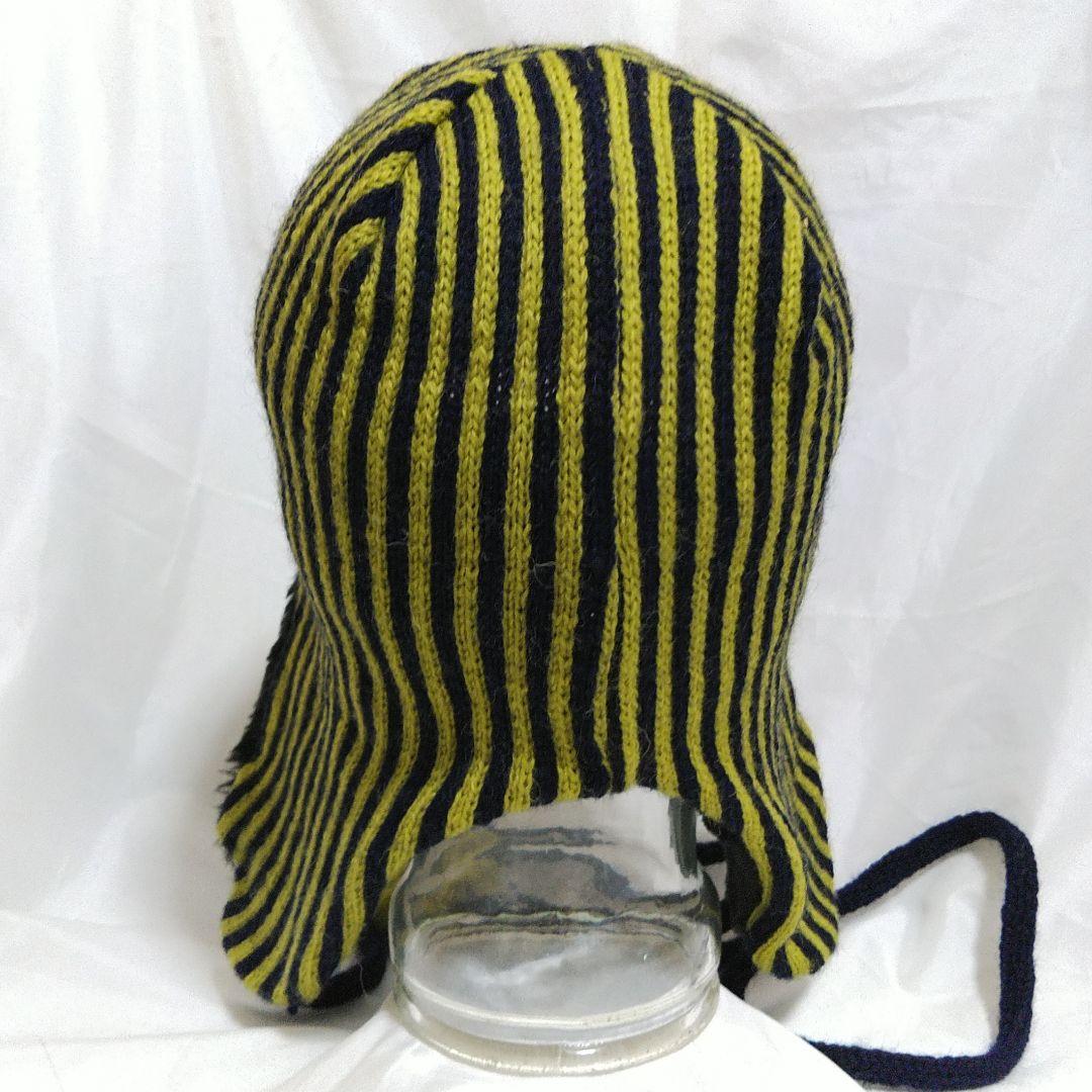☆*様 Original Sample ストライプ耳あて付きニット帽 デッドスト