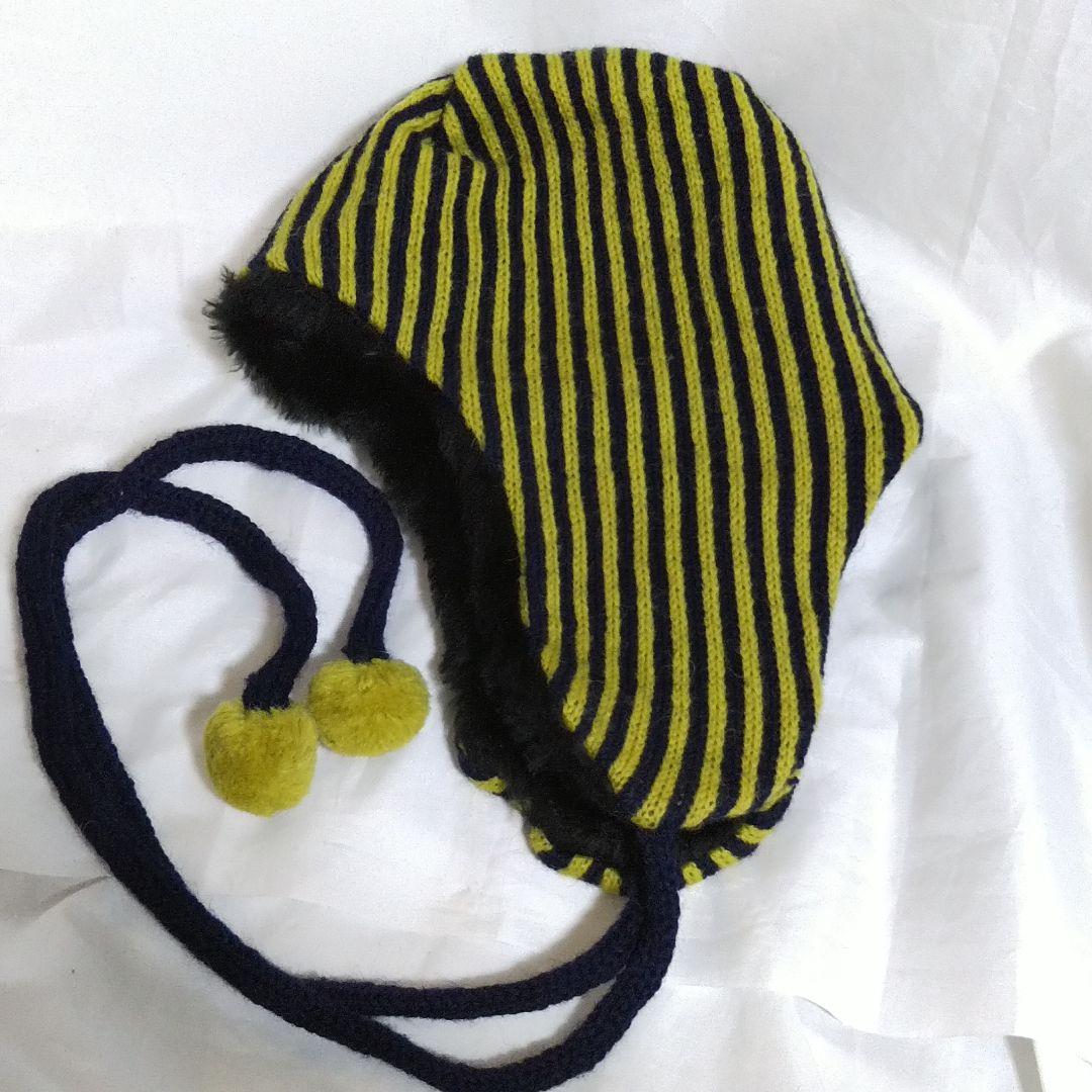 ☆*様 Original Sample ストライプ耳あて付きニット帽 デッドスト