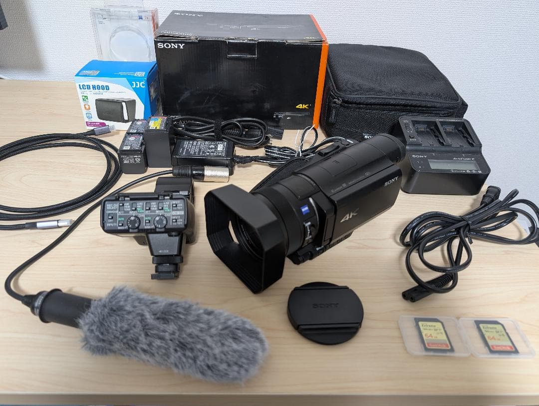 SONY FDR-AX100 ビデオカメラ + XLR-K2M + ほか