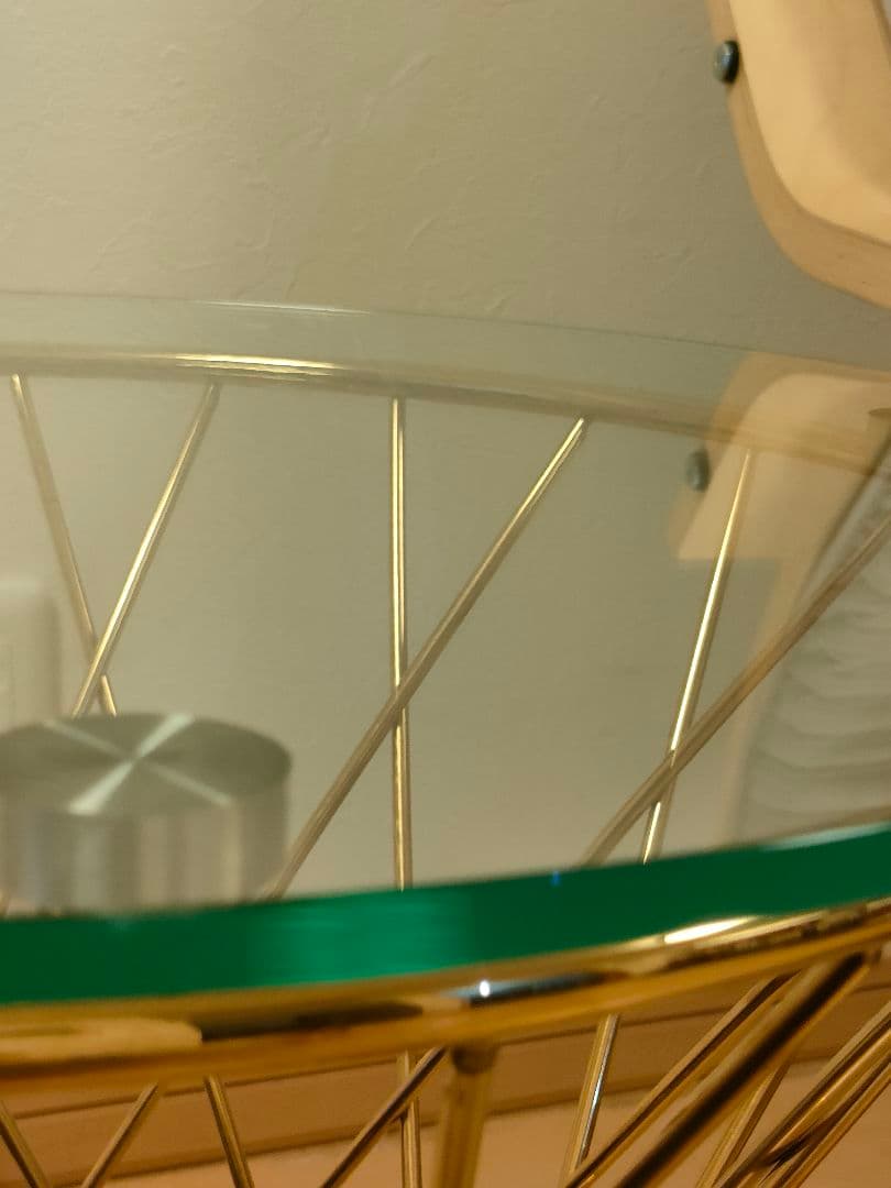 美品 フランフラン　マーリアサイドテーブル　クリア×ゴールド