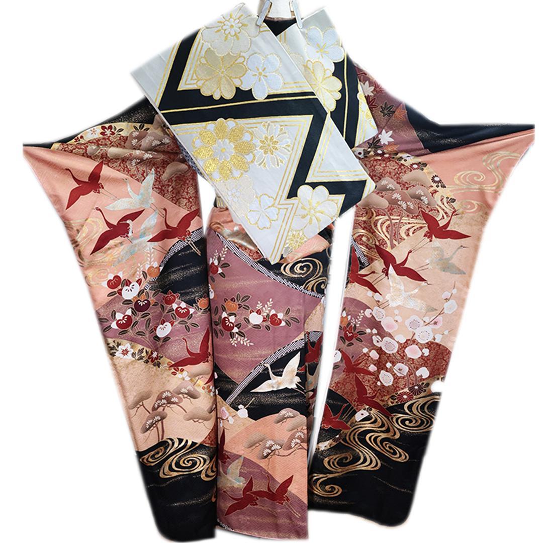 振袖5点セット■成人式振袖正絹トールサイズ帯揚げベルベッド 帯締めKB56